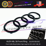 AUDI A8L Front Ring Grille Emblem GLOSS BLACK Badge OEM Logo S8 Sedan 2015-2023