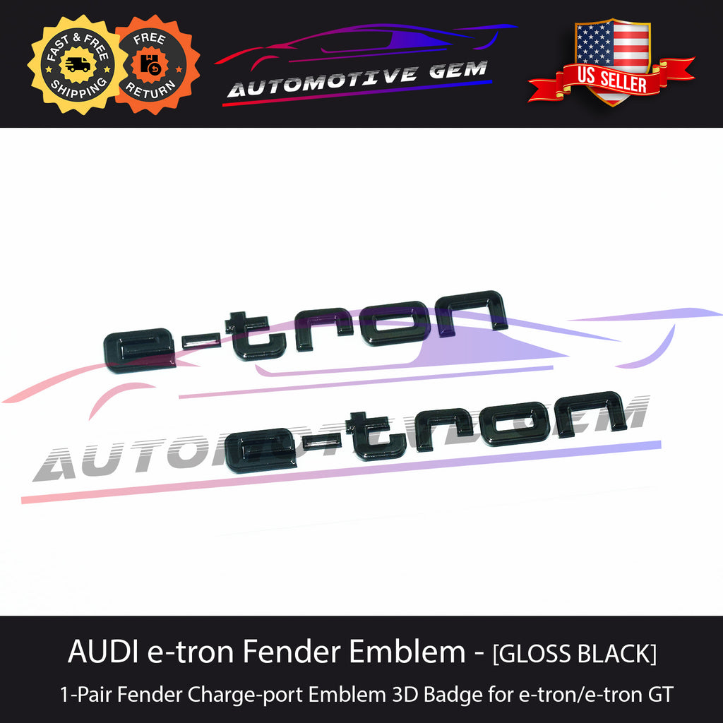 AUDI e-tron Emblem GLOSS BLACK Fender Charge Port Badge Logo S Line OE –  Automotive Gem