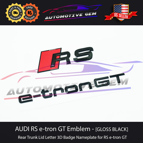 AUDI RS e-tron GT Emblem GLOSS BLACK Rear Trunk Badge Logo S Line Liftgate etron