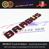 BRABUS Logo Tailgate GLOSS BLACK RED Emblem Rear Trunk Luggage Lid Badge AMG