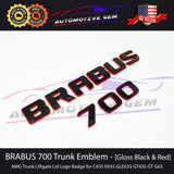 BRABUS 700 Emblem GLOSS BLACK RED Rear Trunk Luggage Lid Logo Tailgate Badge AMG