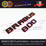 BRABUS 800 Emblem GLOSS BLACK RED Rear Trunk Luggage Lid Logo Tailgate Badge AMG