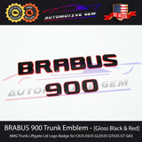 BRABUS 900 Emblem GLOSS BLACK RED Rear Trunk Luggage Lid Logo Tailgate Badge AMG