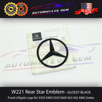W221 SEDAN S63 AMG Mercedes BLACK Star Emblem Rear Trunk Lid Logo Badge S550 S350 2217580058