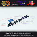 OEM 4MATIC Emblem Matte Black AMG Letter Trunk Logo Badge Sticker Mercedes