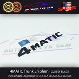 4MATIC Emblem GLOSS BLACK AMG Rear Trunk Lid Logo 3D Letter Badge OEM Mercedes