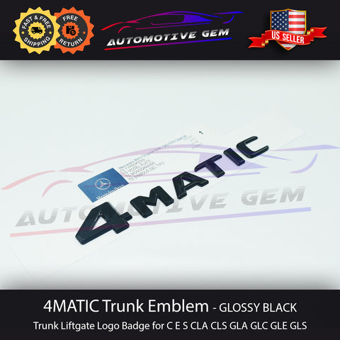 4MATIC Emblem GLOSS BLACK AMG Rear Trunk Lid Logo 3D Letter Badge