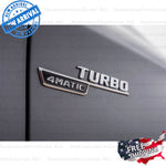 OEM TURBO 4MATIC Fender AMG Emblem CHROME Logo Badge for Mercedes A35 A45 CLA35 GLA35 GLA45 GLB35