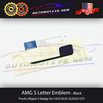 AMG S Letter Trunk Emblem Matte Black Badge Sticker Decoration Mod C63S E63S