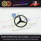 W205 SEDAN AMG C63S Mercedes BLACK Star Emblem Rear Trunk Lid Logo Badge C300 C43 2058174500