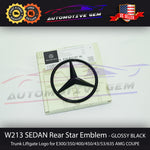 W213 SEDAN E63S AMG Mercedes BLACK Star Emblem Rear Trunk Lid Logo Badge E350 2138170116