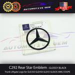 C292 COUPE GLE63S AMG Mercedes BLACK Star Emblem Rear Trunk Lid Logo Badge GLE43 GLE450 2928100000