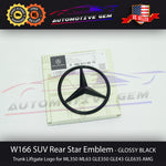 W166 SUV GLE63S AMG Mercedes BLACK Star Emblem Rear Trunk Lid Logo Badge ML63 GLE350 1668170016