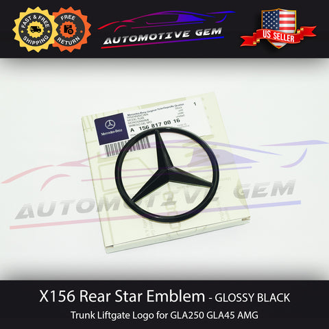 X156 GLA45 AMG Mercedes BLACK Star Emblem Rear Trunk Lid Logo Badge GLA250 1568170016