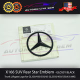 X166 GLS63 AMG Mercedes BLACK Star Emblem Rear Trunk Lid Logo Badge GL63 GLS550 1668170116