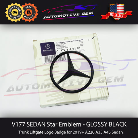 V177 Sedan A35 AMG Mercedes BLACK Star Emblem Rear Trunk Lid Logo Badge A220 1178170100