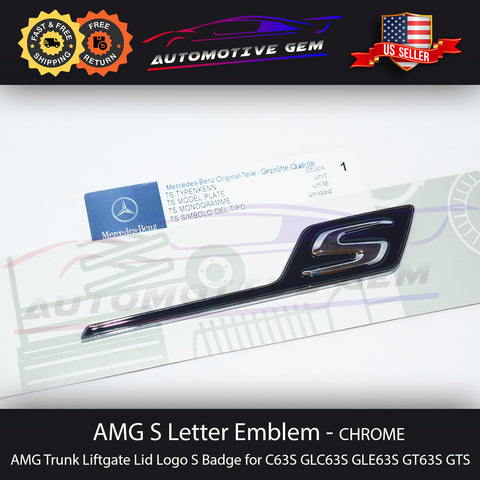 2020 AMG GT S Letter Trunk Emblem Chrome Badge Sticker GT63S GLC63S C63S GTS