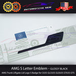 AMG GT S Letter Trunk Emblem Glossy Black Badge Sticker GT63S GLC63S C63S GTS