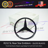 R232 SL63 SL55 SL43 AMG Trunk Star Emblem BLACK Rear Logo Badge Mercedes G A2328170500 / G A2328173500