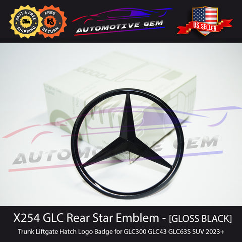 X254 GLC300 SUV Mercedes BLACK Star Emblem Rear Trunk Lid Logo Badge AMG GLC43 GLC63S 2023+