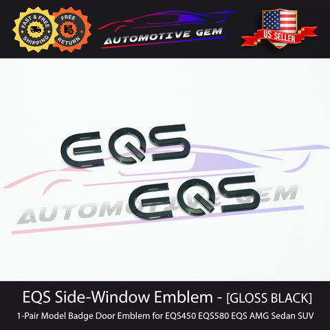 EQS AMG Side Window Door Badge GLOSS BLACK Emblem Mercedes Electric Sedan SUV