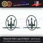 Maserati Side Logo Emblem Matte Black Quarterpanel Badge Ghibli Quattroporte