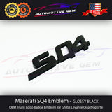 Maserati SQ4 Emblem Gloss Black Logo Trunk Emblem Badge Ghibli Quattroporte OEM
