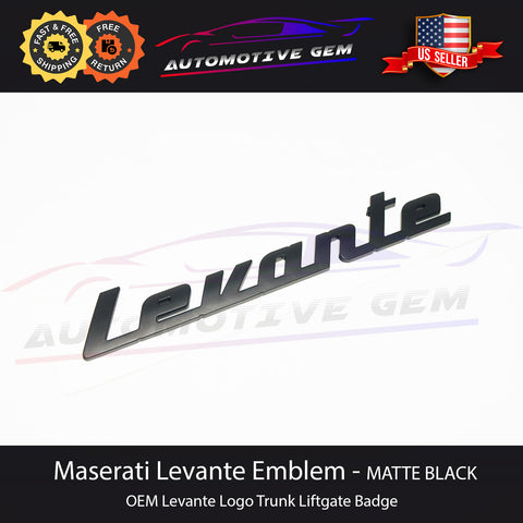 Maserati Levante Emblem Matte Black Logo Trunk Lid Badge Sticker Nameplate OEM