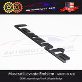 Maserati Levante Emblem Matte Black Logo Trunk Lid Badge Sticker Nameplate OEM