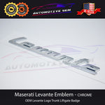 Maserati Levante Emblem Chrome Silver Trunk Lid Liftgate Logo Badge Sticker OEM
