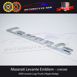 Maserati Levante Emblem Chrome Silver Trunk Lid Liftgate Logo Badge Sticker OEM