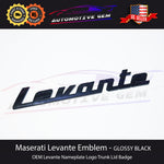 Maserati Levante Emblem Gloss Black Logo Trunk Lid Badge Sticker Nameplate OEM