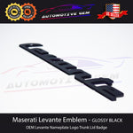 Maserati Levante Emblem Gloss Black Logo Trunk Lid Badge Sticker Nameplate OEM