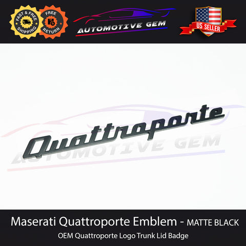 Maserati Quattroporte Emblem Matte Black Trunk Lid Logo Badge Sticker OEM