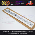 Maserati Quattroporte Emblem Chrome Logo Trunk Lid Emblem Logo Badge Sticker OEM