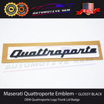 Maserati Quattroporte Emblem Gloss Black Trunk Lid Logo Badge Sticker OEM