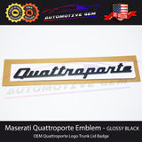 Maserati Quattroporte Emblem Gloss Black Trunk Lid Logo Badge Sticker OEM