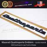 Maserati Quattroporte Emblem Gloss Black Trunk Lid Logo Badge Sticker OEM