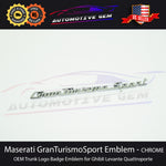Maserati GranTurismoSport Trunk Emblem CHROME Logo Lid Nameplate Badge OEM