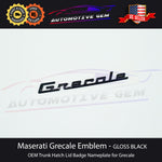 Maserati Grecale Trunk Emblem GLOSS BLACK Logo Lid Nameplate Badge GT Modena OEM