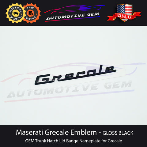 Maserati Grecale Trunk Emblem GLOSS BLACK Logo Lid Nameplate Badge GT Modena OEM