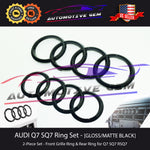 AUDI Q7 Ring BLACK Front Grille & Rear Trunk Emblem Lid Logo Hatch Badge SQ7